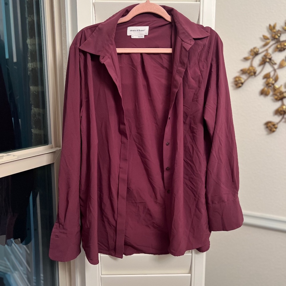 Ministry of Supply - Purple Button Up Long Sleeve - Size Medium